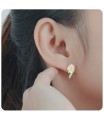 Hibiscus Blooming Silver Ear Stud STS-3469